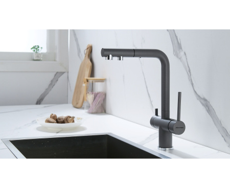 Смеситель для кухни с подключением к фильтру  Paulmark Serpentine Se213222-GRM