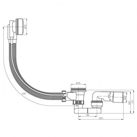 Слив-перелив для ванны PlastBrno Riho EVSC150