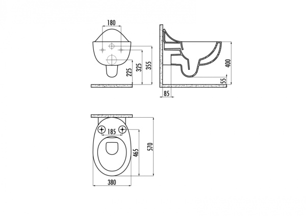 Унитаз подвесной безободковый Creavit Foglia FG321-11CB00E-0000