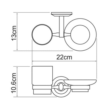 Держатель стакана и мыльницы WasserKRAFT Rhein K-6226
