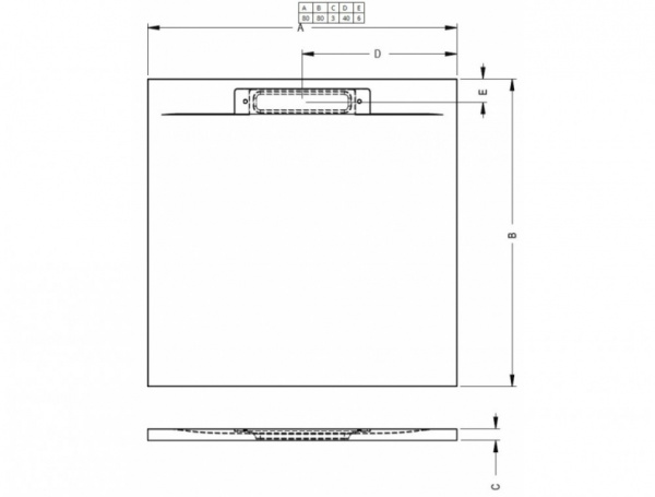 Душевой поддон (80х80) Riho Isola D007002080