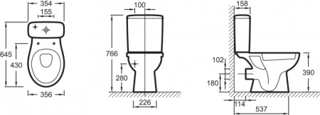 Чаша унитаза Jacob Delafon Struktura UJX102-00