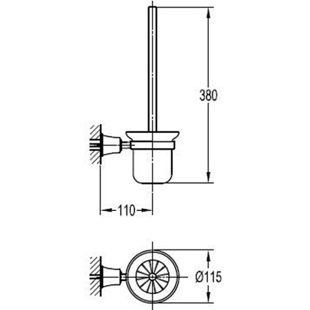Ёршик для унитаза CEZARES CZR-F-8990-BORO1