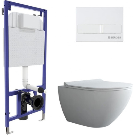 Комплект унитаза с инсталляцией Berges Wasserhaus Novum Rimless 043271