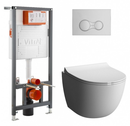 Комплект VitrA Sento L-Box set  безободковый, с микролифтом, 9830B003-7207