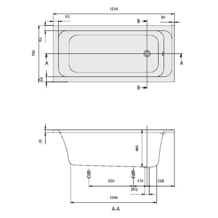 Ванна Villeroy&Boch Omnia architectura 150x70 UBA157ARA2V-01