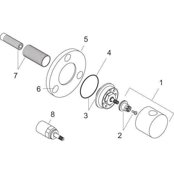 Переключающий вентиль (наружная часть) Hansgrohe Trio/ Quattro S 15932000