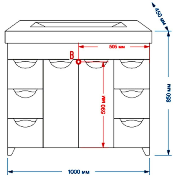 Тумба под раковину Misty София 100 П-Соф01100-011Пр