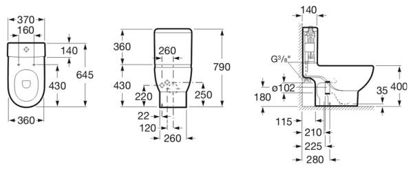 Унитаз напольный Roca Meridian  342247000