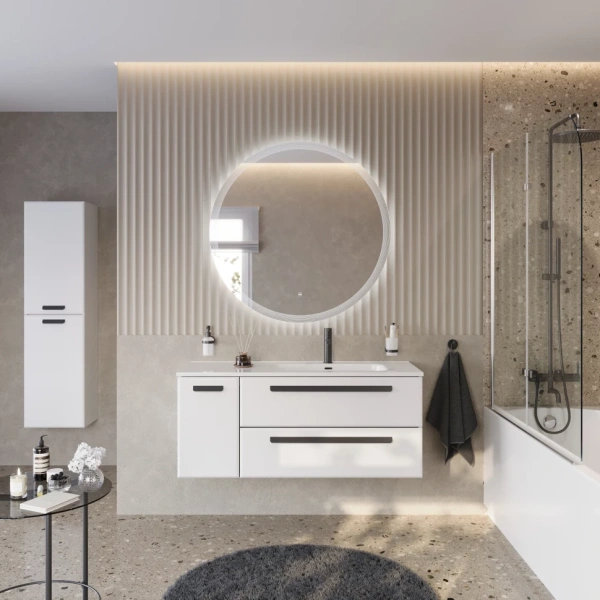 Тумба под раковину Cezares ECO-CER-N-1200-2C-1A-SO-BL-R Bianco Lucido без ручек