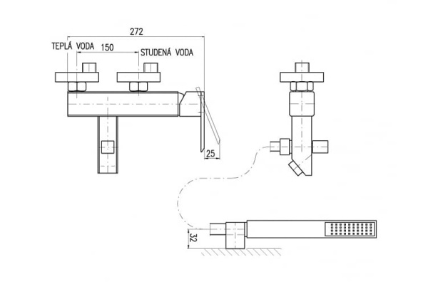 Смеситель для ванны RAV LOIRA LR454.5/1
