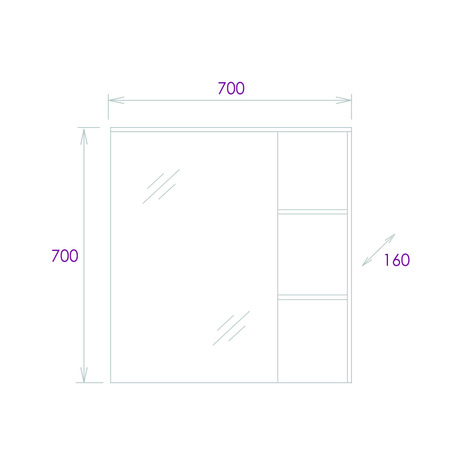 Зеркало-шкаф Onika Легран 70 (70x70) 207036
