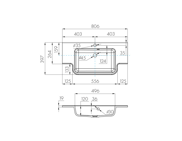 Раковина Aquaton Hotel B 81 белая 1A710231PI010