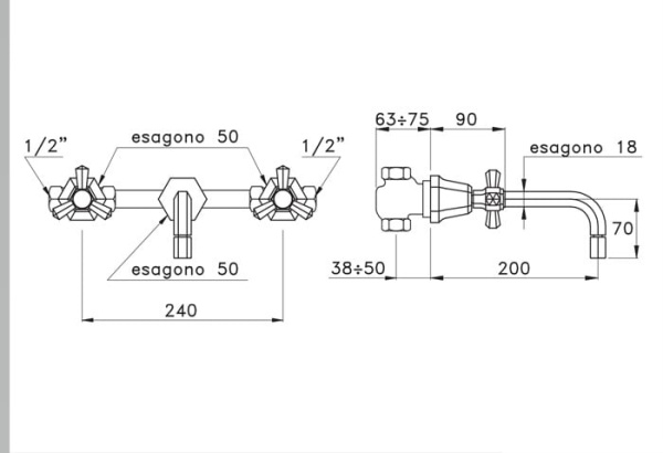 Встраиваемый смеситель для раковины Stella Eccelsa EC 01001 CR00 Встраиваемый смеситель для раковины Stella Eccelsa EC 01001 CR00