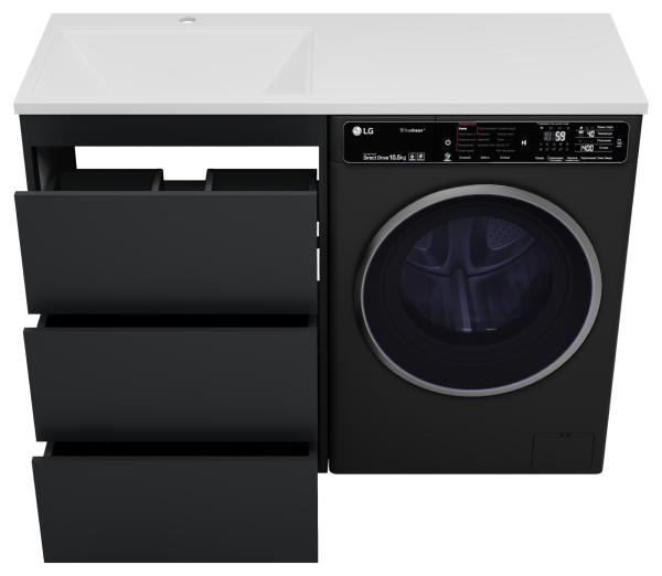 Тумба с раковиной под стиральную машину Brevita Grafit 60 УТ000012545