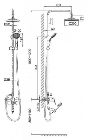 Душевая система D&K DA1243701B10