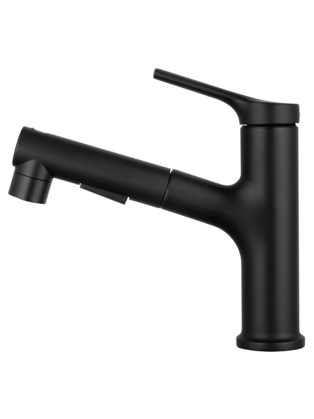 Смеситель для раковины с выдвижным изливом WONZON & WOGHAND, черный матовый WW-A40862-MB