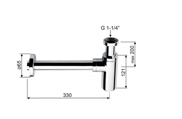 Сифон KAISER для раковины б/вып (958L)