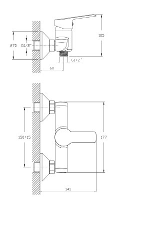 Смеситель для душа RUSH Victoria VI7135-63