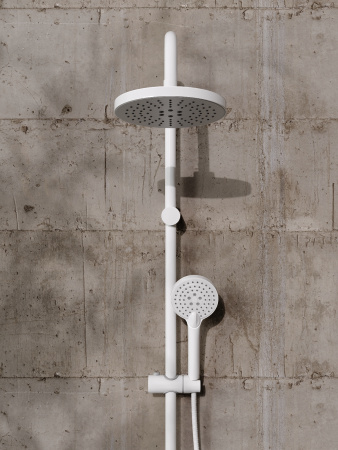 Душевая система смеситель с изливом Orange Lutz M04-932w  белый