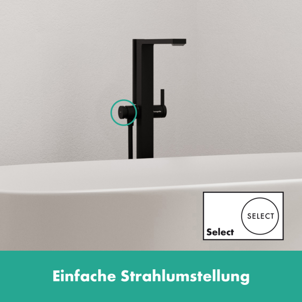 Смеситель для ванны напольный Hansgrohe Tecturis E 73445670 черный матовый