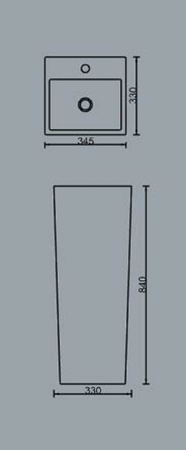 Раковина напольная (34,5х33) SantiLine SL-4010