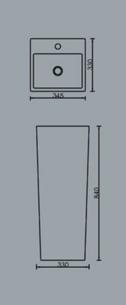Раковина напольная (34,5х33) SantiLine SL-4010