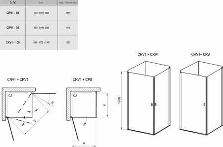 Душевая дверь Ravak Chrome CRV1-80 1QV40C01Z1