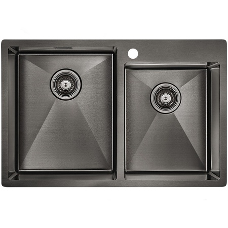 Кухонная мойка Paulmark Berman PM517851-GM вороненая сталь