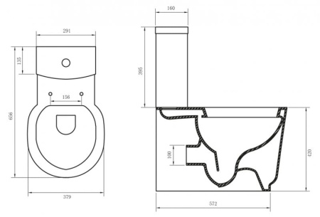 Унитаз-моноблок BelBagno Sabrina BB122CP