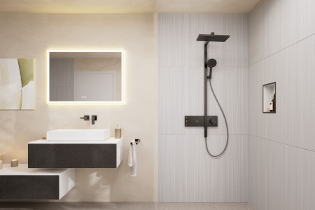 Смеситель для раковины встраиваемый Hansgrohe Metropol 32526340 шлифованный черный хром