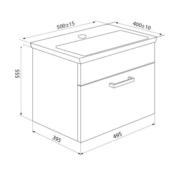 Тумба с умывальником, IDDIS Mirro NMIR50Wi95K, белый