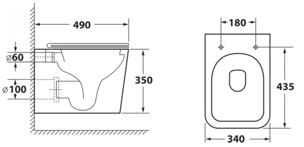 Унитаз подвесной безободковый OWL Vatter Ruta-H mini с сиденьем DP микролифт (Slim) OWLT190403S