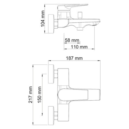 Смеситель для ванны  WasserKRAFT Lopau 3201