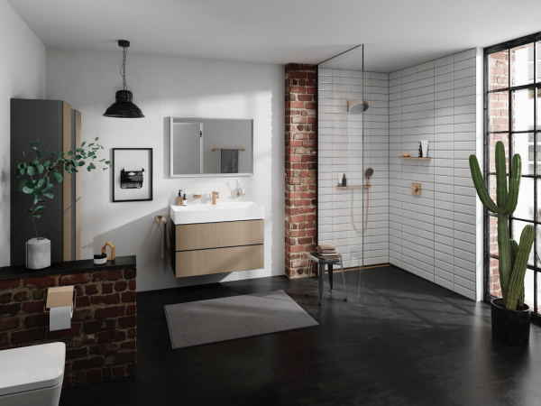 Держатель для полотенец двойной Hansgrohe AddStoris 41770140 шлифованная бронза