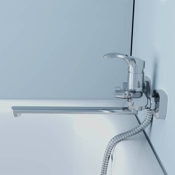 Смеситель для ванны с длинным изливом, IDDIS Joker JOKSB00i10WA, хром