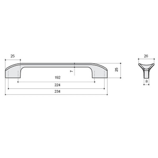Ручка для мебели BelBagno Aurora 8.1107.224192.0270 Ручка для мебели BelBagno Aurora 8.1107.224192.0270