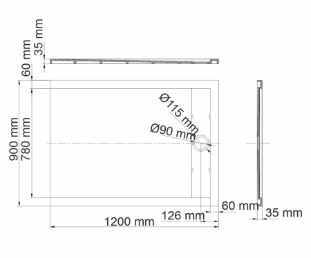 Душевой поддон (120х90) WasserKRAFT Mindel 85T07