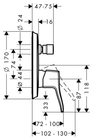 Смеситель для ванны Hansgrohe Metris Classic 31485000