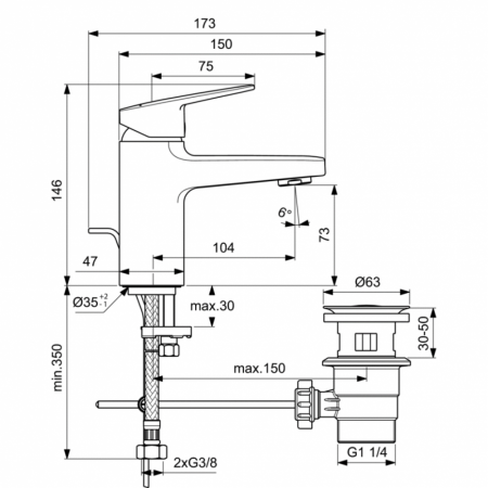 Смеситель для раковины Ideal Standard CERAPLAN BD212AA