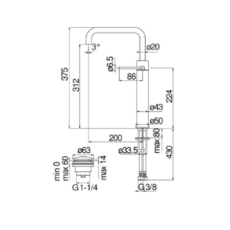 Смеситель для раковины Nobili Velis VE125158/2CR