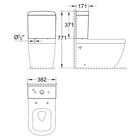 Унитаз напольный безободковый с бачком Grohe Euro Ceramic 39462 000 (39462000) микролифт