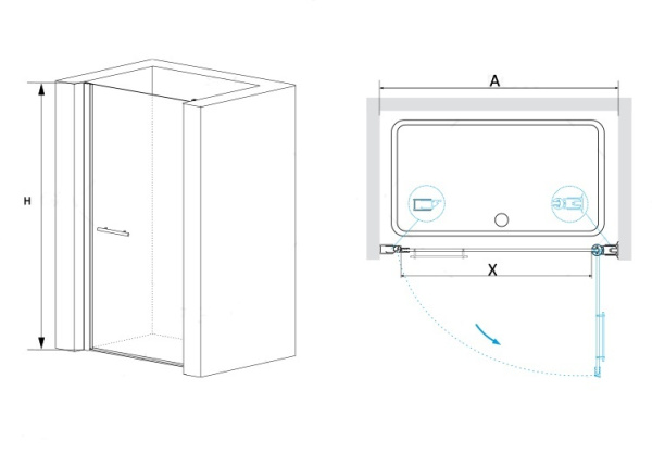 Душевая дверь распашная RGW PA-03 04080306-51