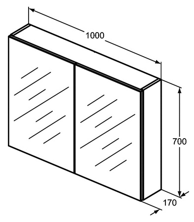 Зеркало-шкаф 100 см Ideal Standard MIRROR&LIGHT T3498AL