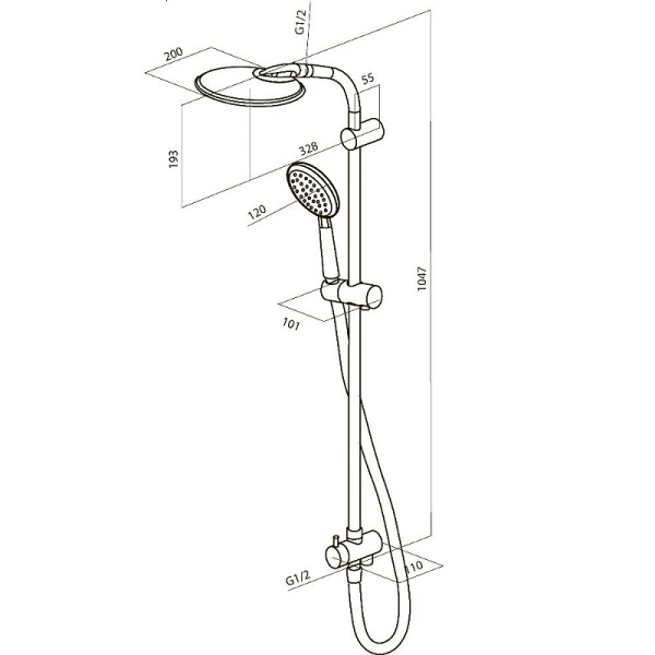Душевая стойка AM.PM Bliss L F0753000 хром