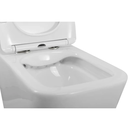 Унитаз подвесной BelBagno Due 2.0 BB7107CHR/SC безободковый, с сиденьем микролифт, белый