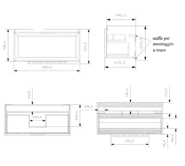 Тумба под раковину Eban FBSPA100-PG*0 pergamon