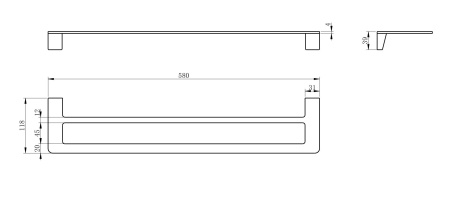 Полотенцедержатель двойной WONZON & WOGHAND, хром WW-V2102-CR