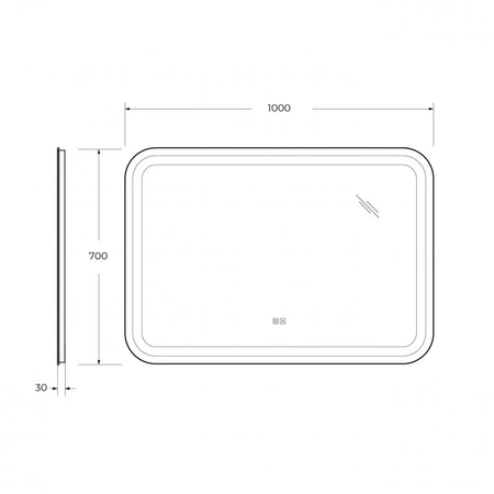 Зеркало (100х70) Cezares CZR-SPC-STYLUS-1000-700-TCH-WARM