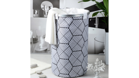 Корзина для белья FIXSEN SMART STYLE на завязках белая FX-1033B